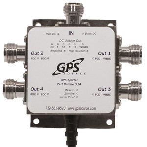 GPS Splitter 4-utg m/forsterker 21 dB
