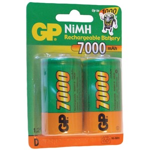 Batteri 1,2 V/7000 mAh NiMh - type D