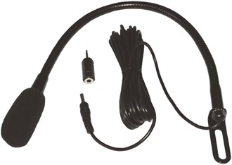 Svanehalsmikrofon m/4m kabel og 3,5mm + 2,5mm plugg