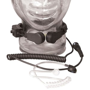 Strupemikrofon med ørepropp og luftslange