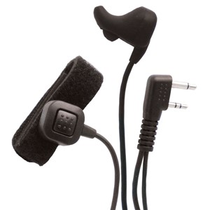 Ørebensmikrofon/høyttaler med PTT bryter til Rexon/Icom