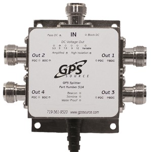 GPS splitter 4-utganger N-HUN Beacon, EMI skjermet