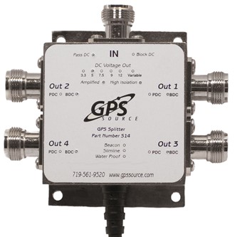 GPS splitter 4-utganger N-HUN Beacon, EMI skjermet
