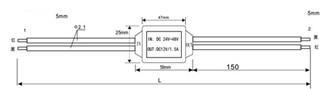 Adapterkabel trådløs monitor 24-48/12VDC